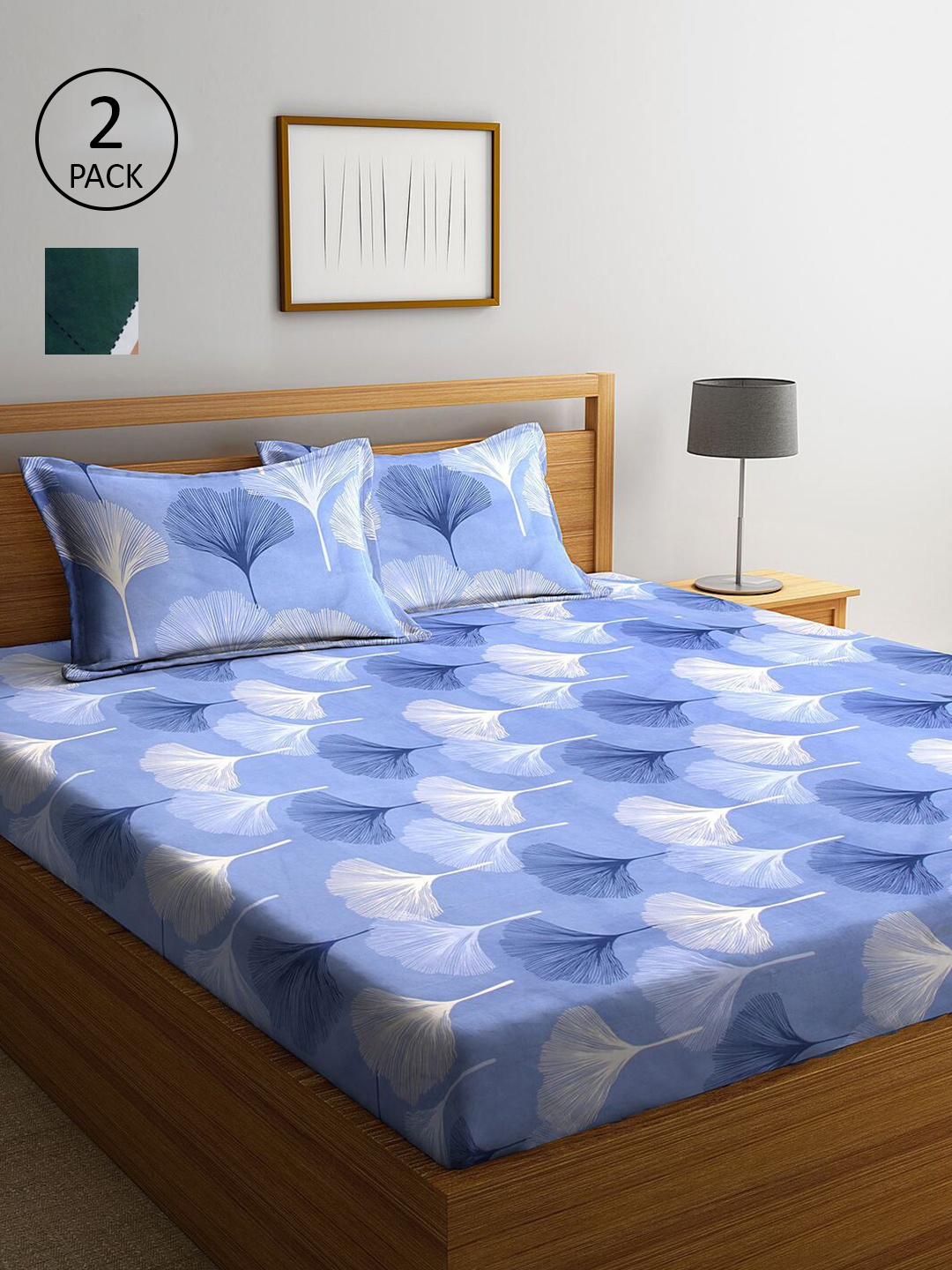 

KLOTTHE Multicoloured Floral 210 TC 2 King Bedsheet with 4 Pillow Covers, Multi