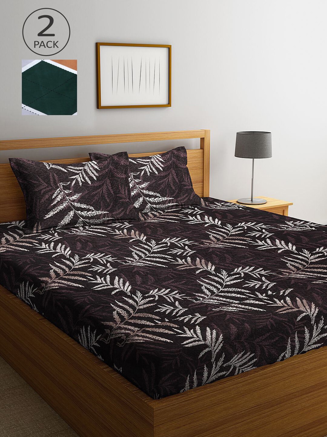 

KLOTTHE Multicoloured Floral 210 TC 2 King Bedsheet with 4 Pillow Covers, Multi