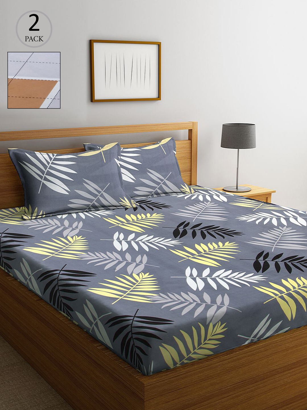 

KLOTTHE Multicoloured Floral 210 TC 2 King Bedsheet with 4 Pillow Covers, Multi