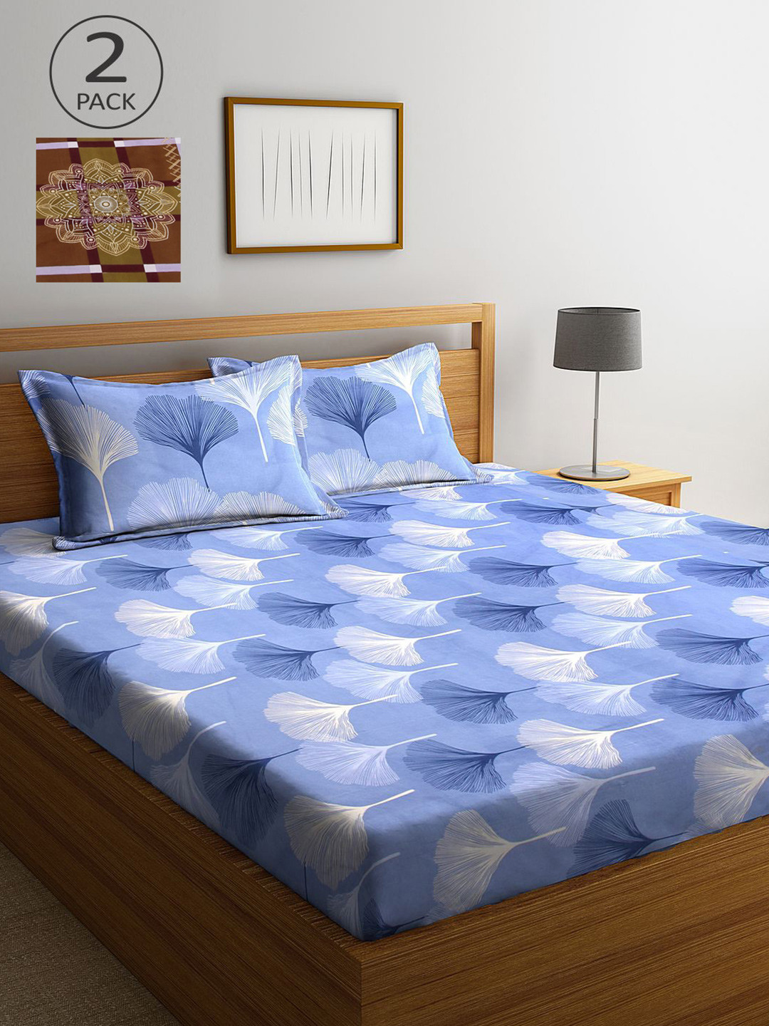 

KLOTTHE Multicoloured Floral 210 TC 2 King Bedsheet with 4 Pillow Covers, Multi
