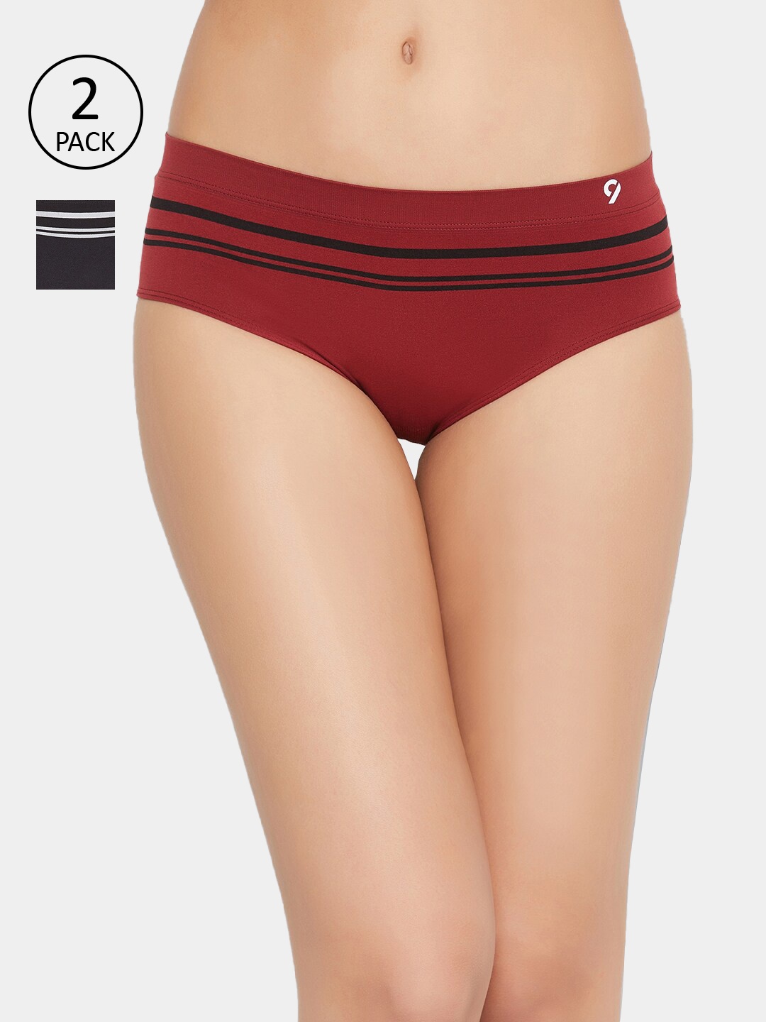 C9 AIRWEAR Women Pack Of 2 Assorted Seamless Basic Briefs
