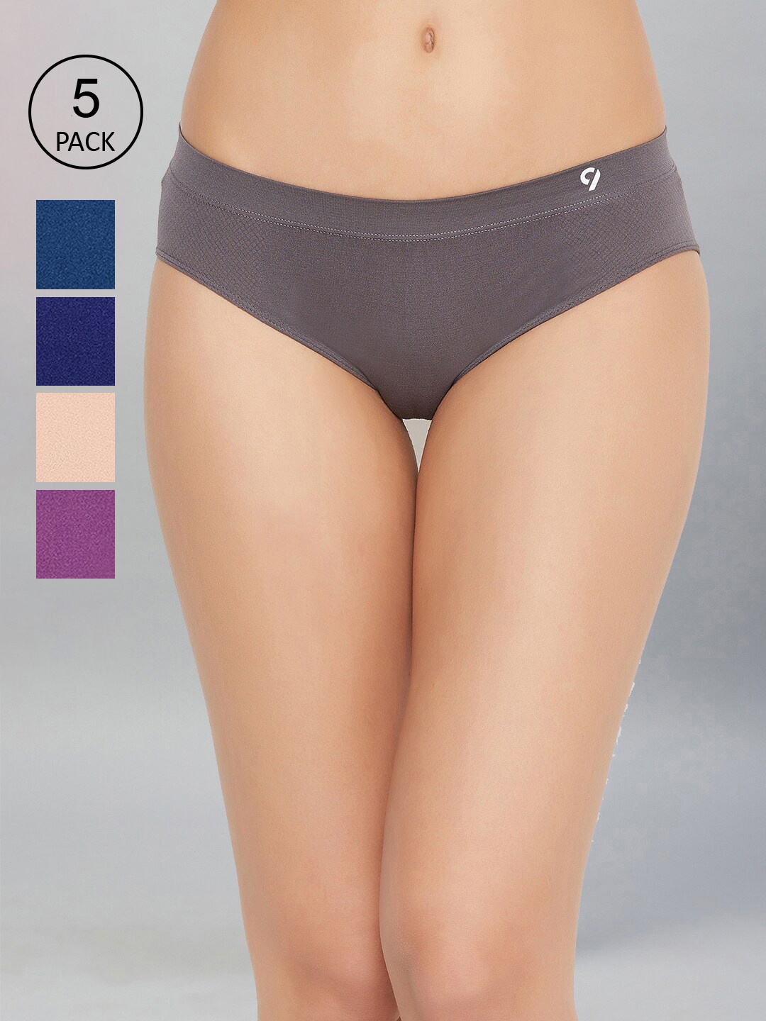 

C9 AIRWEAR Women Pack Of 5 Assorted Mid-Rise Basic Briefs