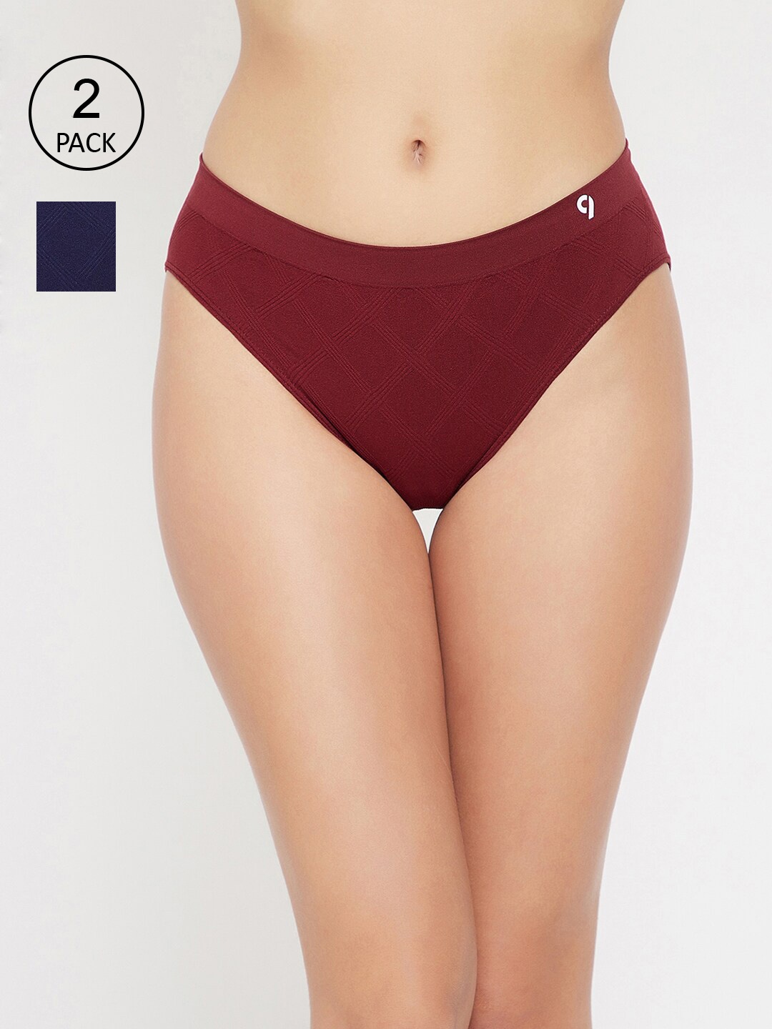 

C9 AIRWEAR Women Pack Of 2 Assorted Mid-Rise Basic Briefs
