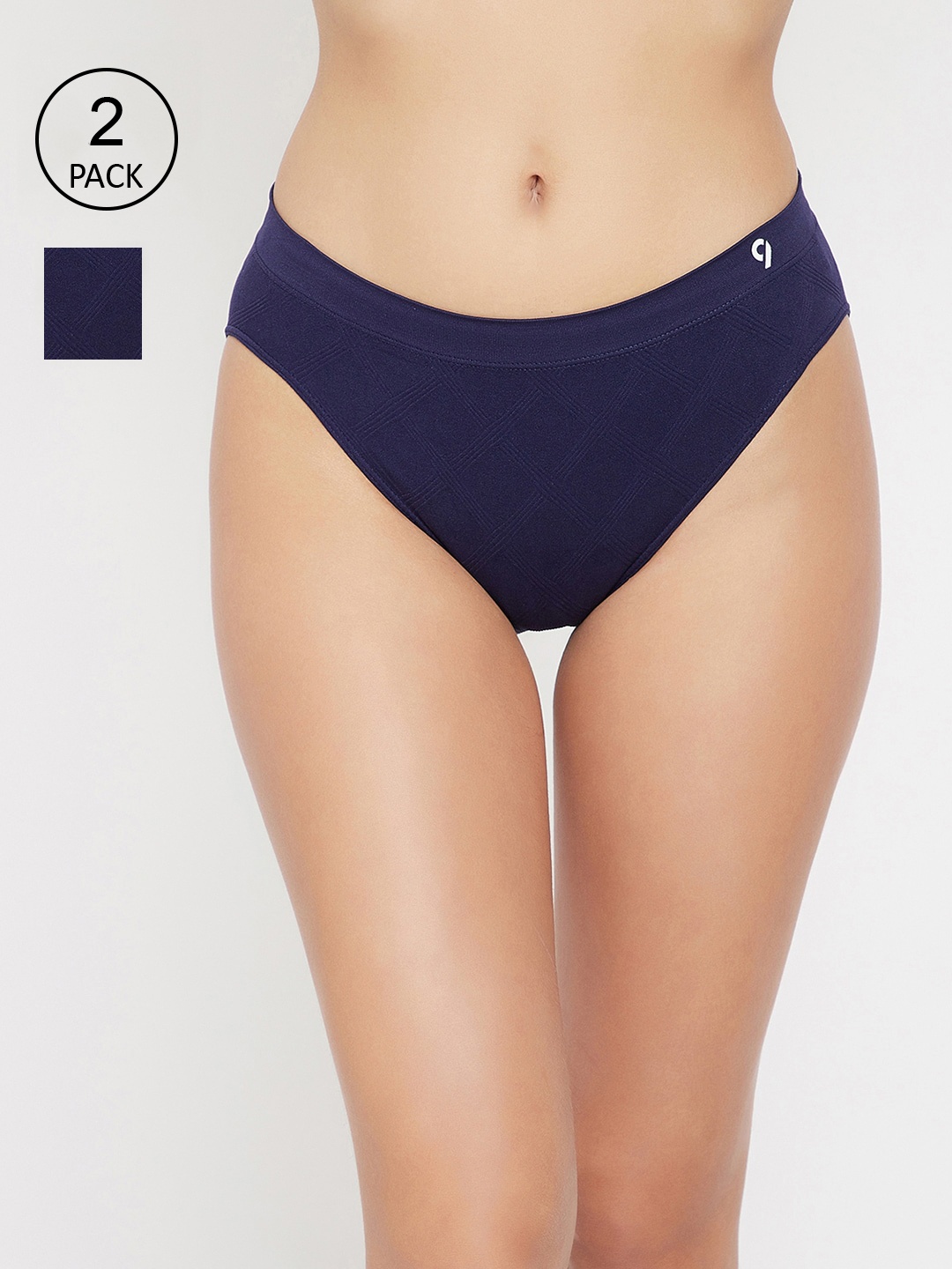 

C9 AIRWEAR Women Pack Of 2 Navy Blue Mid-Rise Basic Briefs