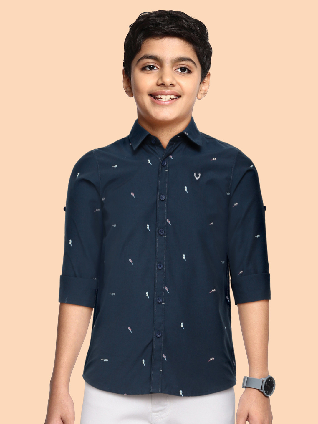 

Allen Solly Junior Boys Navy Blue Printed Casual Shirt