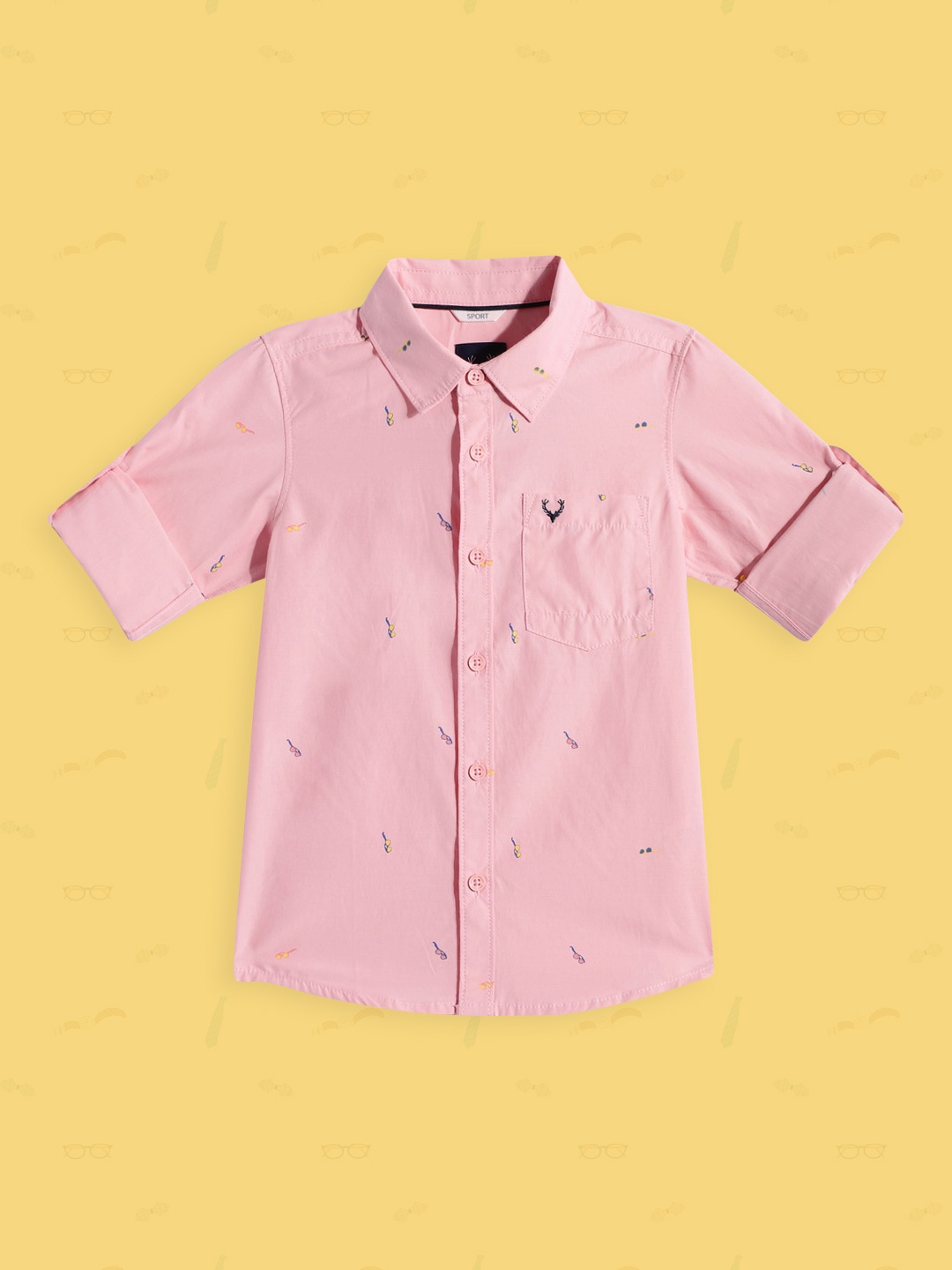 

Allen Solly Junior Boys Pink Sport Skinny Fit Printed Casual Shirt