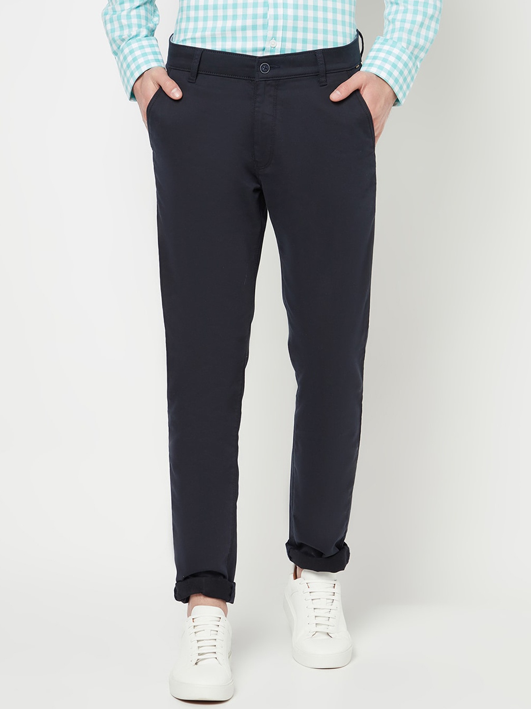 

Crimsoune Club Men Navy Blue Slim Fit Trousers
