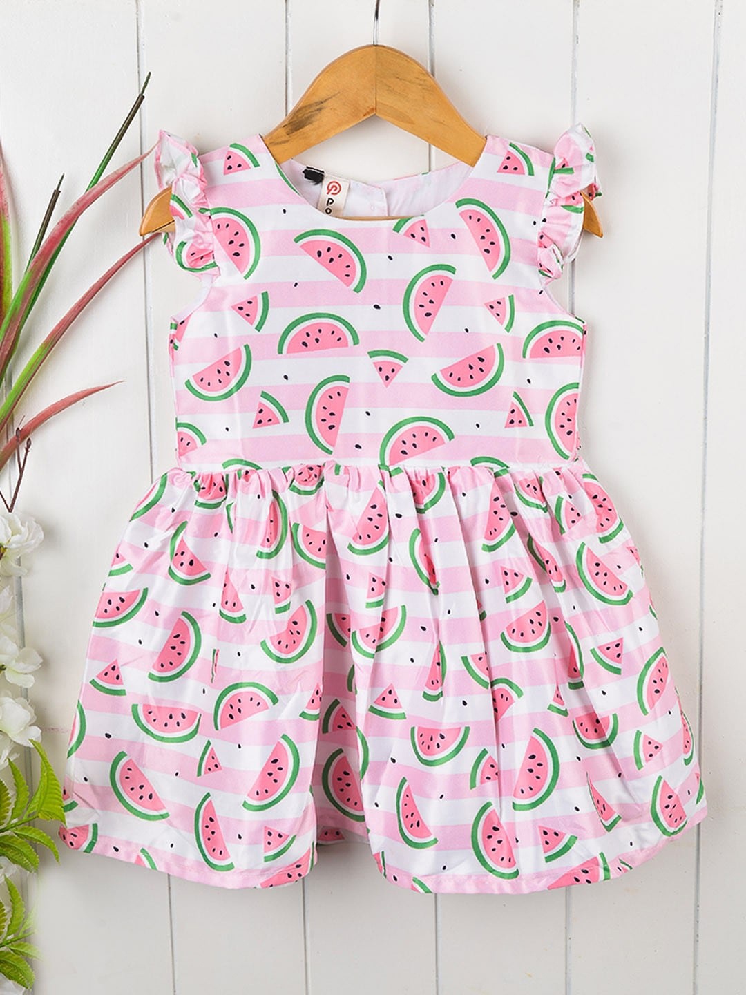 

POPLINS Girls Pink Fit & Flare Dress