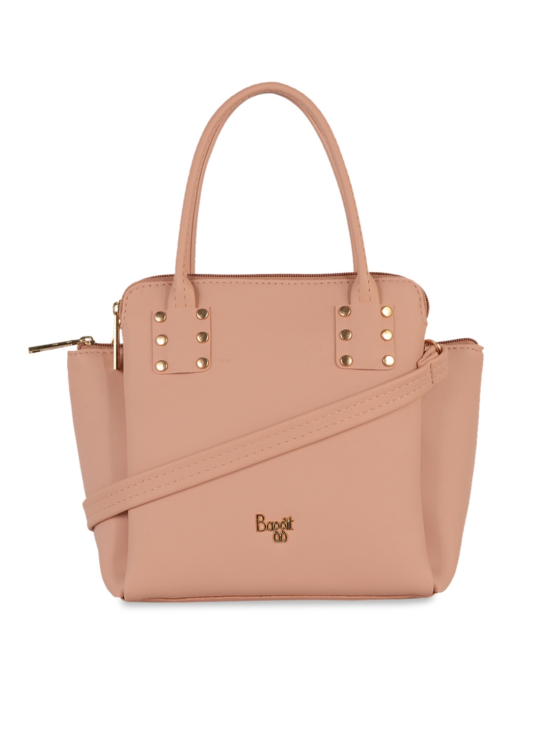 

Baggit Peach-Coloured Structured Handheld Swagger Bag