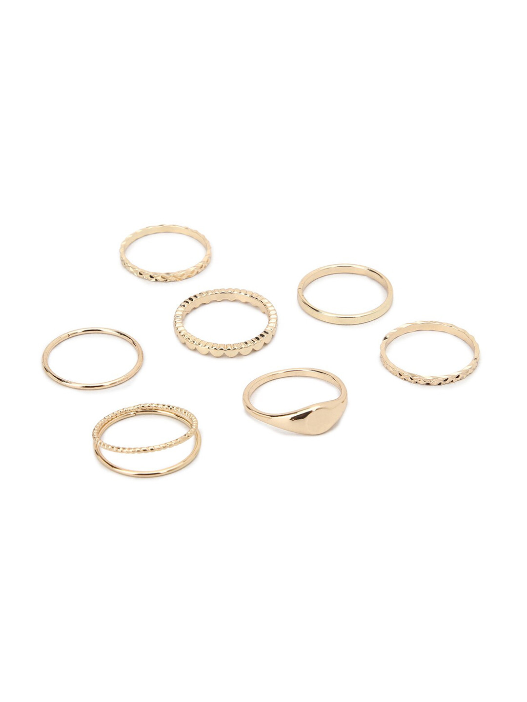 

Forever 21 Set of 7 Gold-Toned Solid Finger Rings