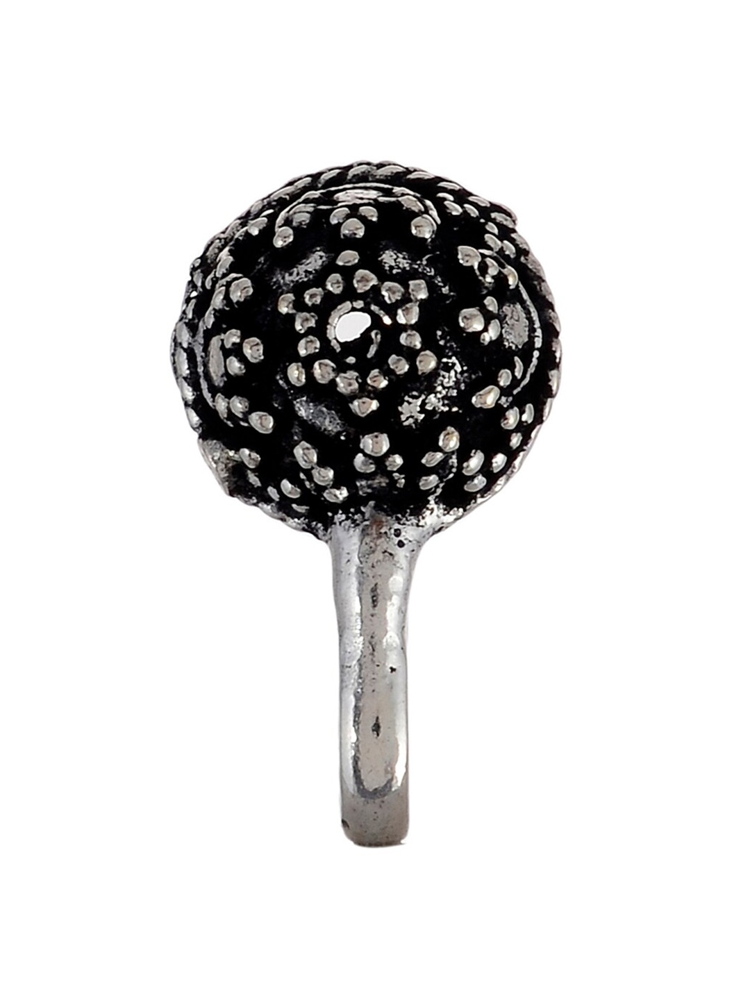 

Silvermerc Designs Women Silver-Plated Oxidised Nose Pin