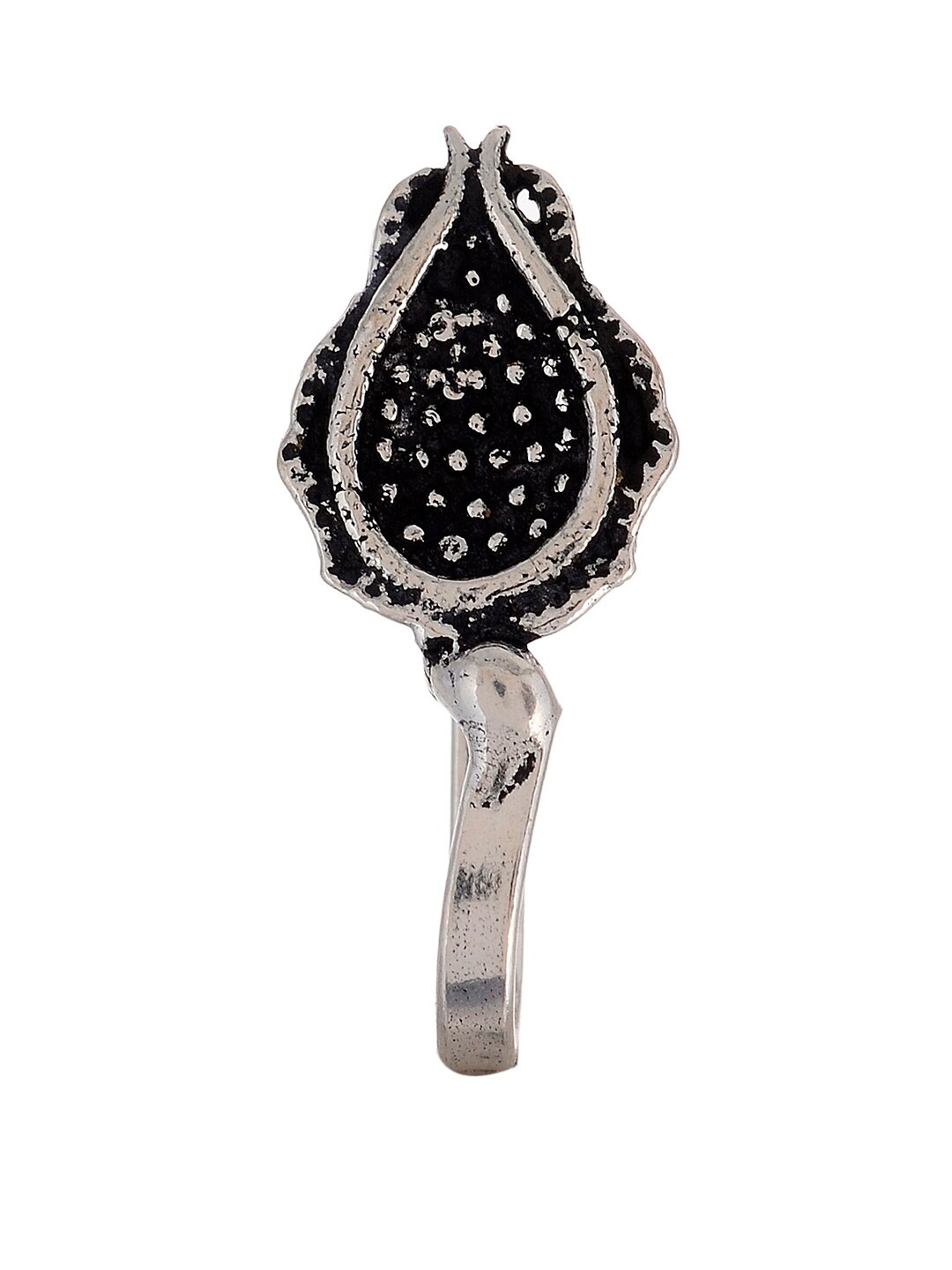 

Silvermerc Designs Women Silver-Plated Oxidised Nose Pin