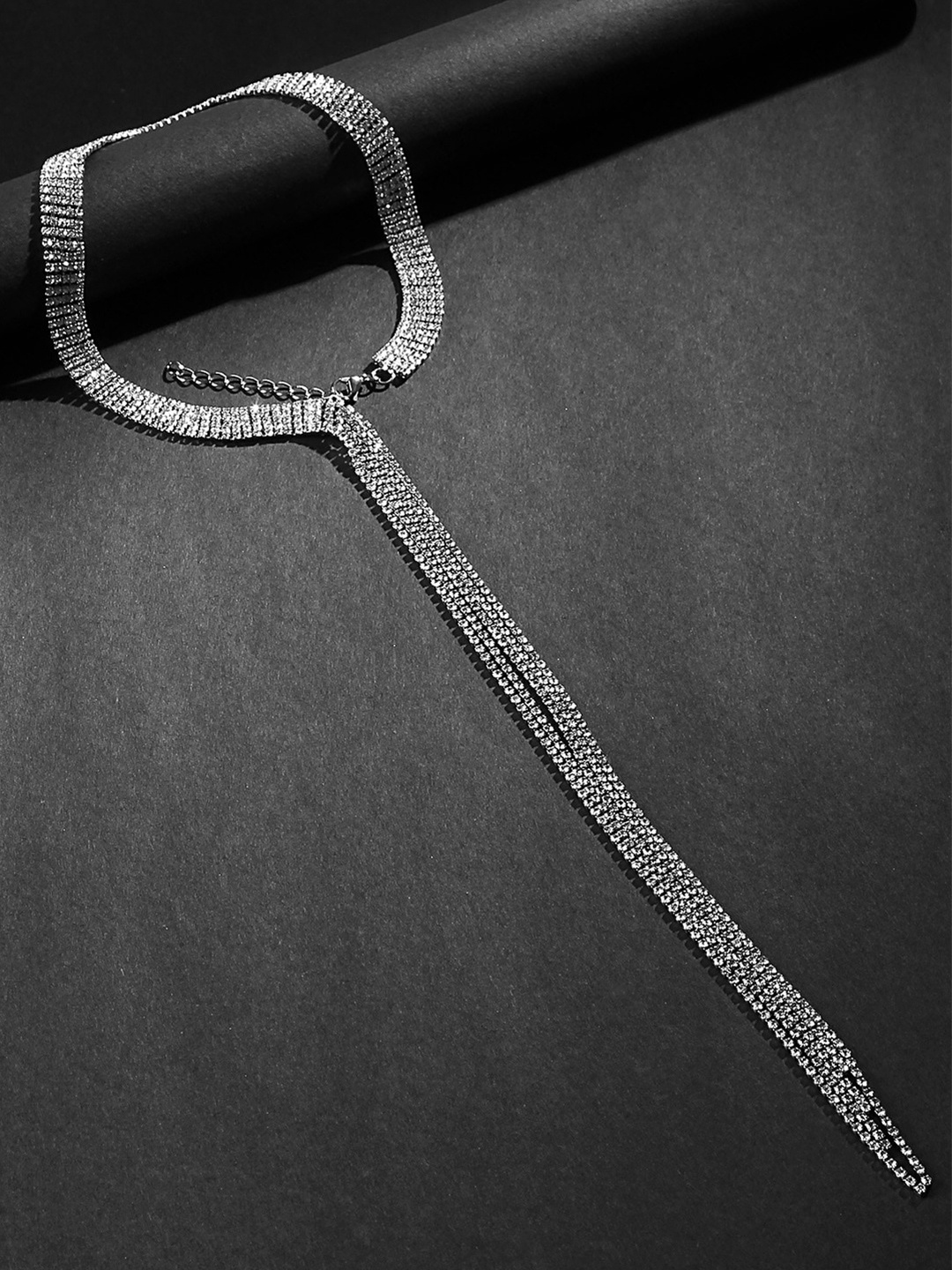 

Kazo Women Silver-Toned Embellished Long Necklace