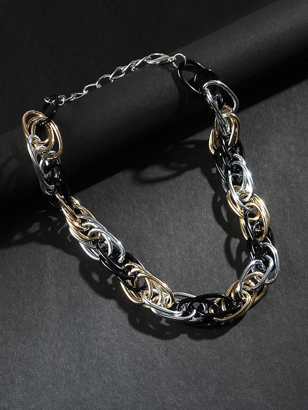 

Kazo Black & Gold-Toned Chunky Dual Tone Necklace