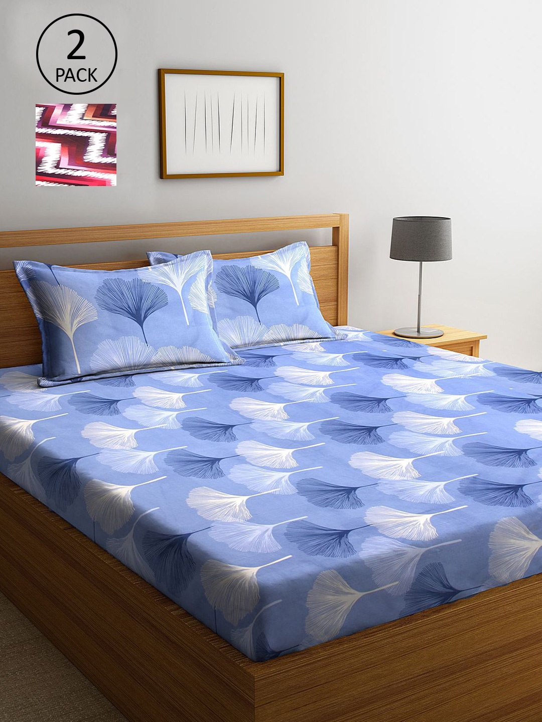 

KLOTTHE Multicoloured 210 TC King Floral 2 Bedsheet with 4 Pillow Covers, Multi