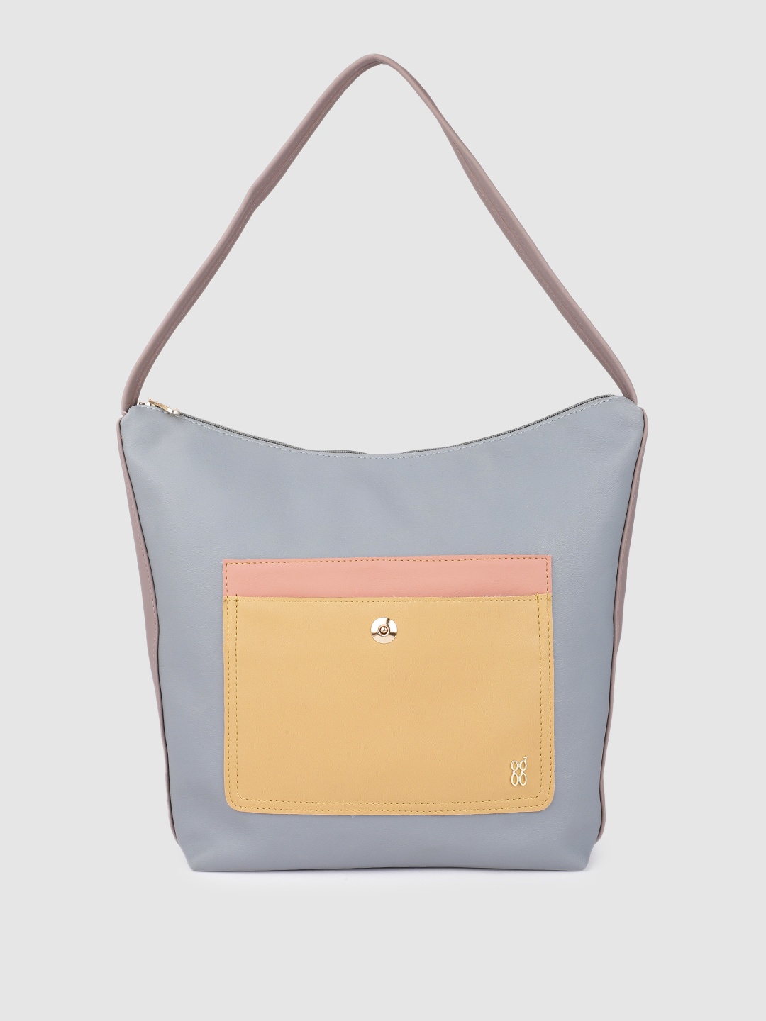 

Baggit Ice Blue Solid Regular Structured Hobo Bag