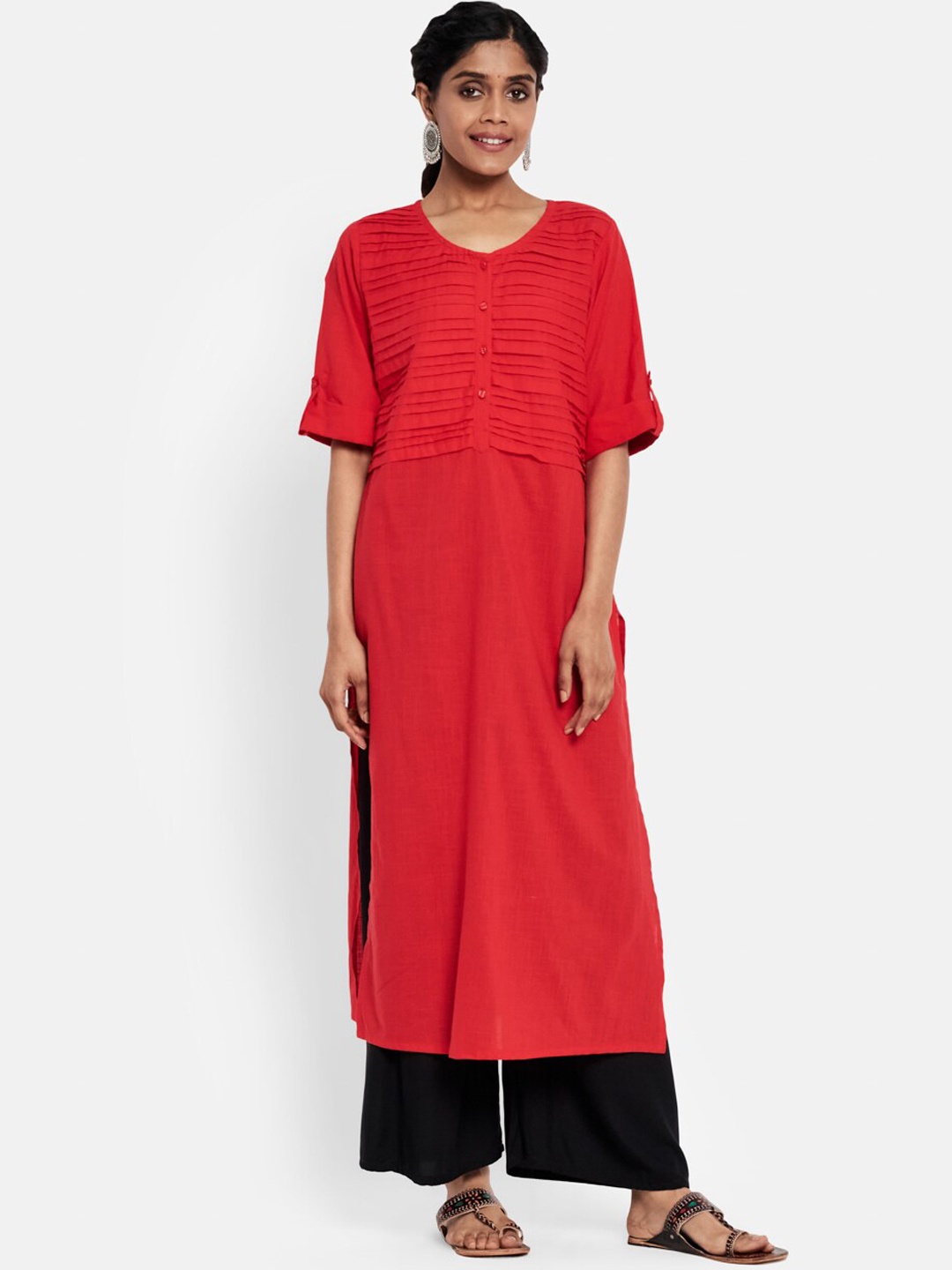 

Fabindia Women Red Kurta