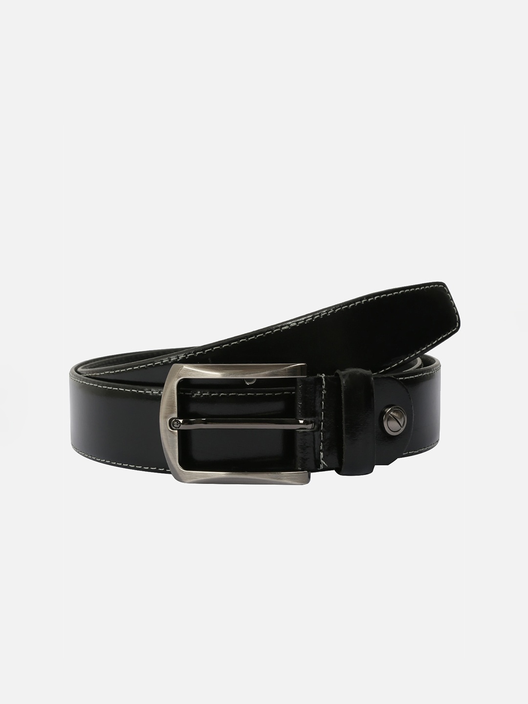

WELBAWT Men Black Leather Belt