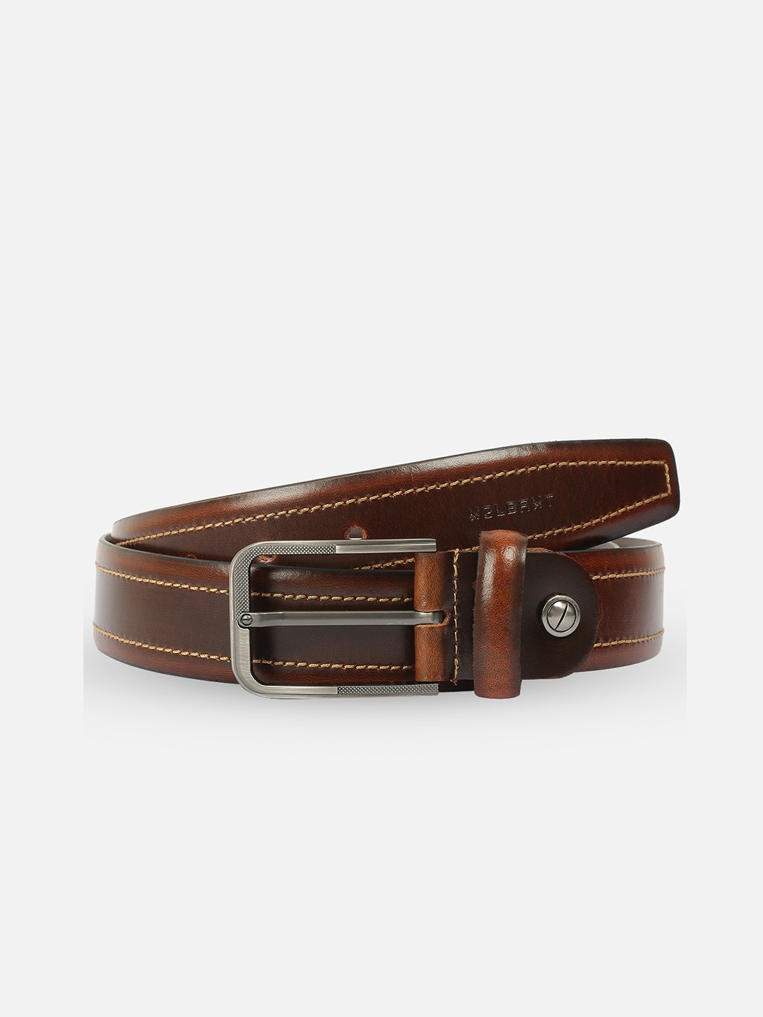 

WELBAWT Men Brown Leather Belt