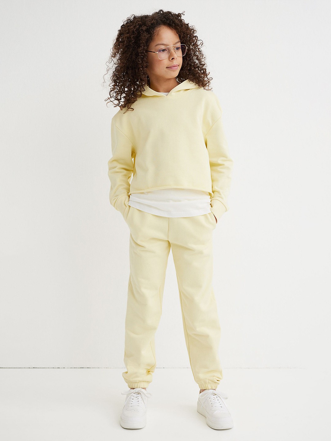 

H&M Girls Solid Pure Cotton Sports Hoodie, Yellow