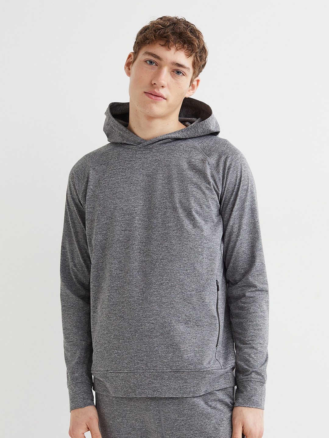 

H&M Men Grey Regular Fit Yoga Hoodie