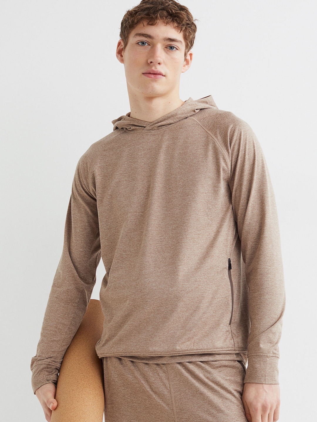

H&M Beige Regular Fit Yoga Hooded Sweatshirt