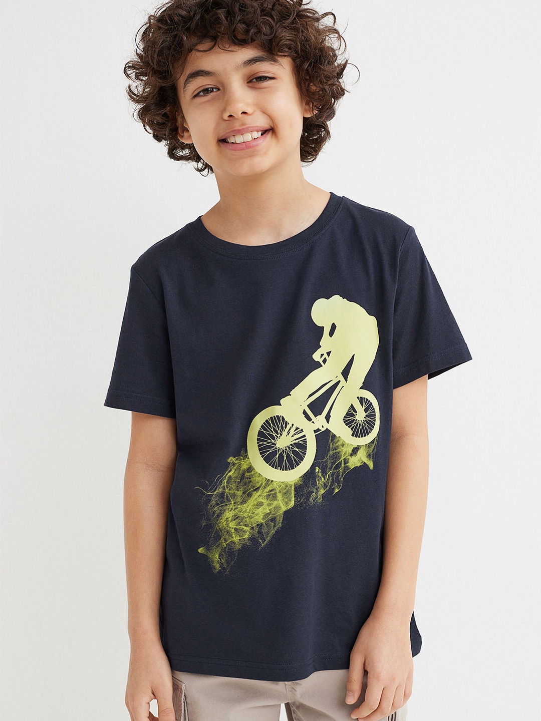 

H&M Boys Navy Blue Cotton Jersey T-shirt