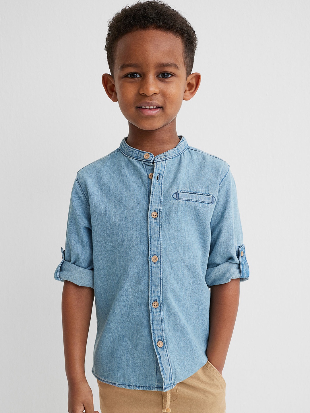 

H&M Boys Beige & Blue 2-Piece Cotton Set