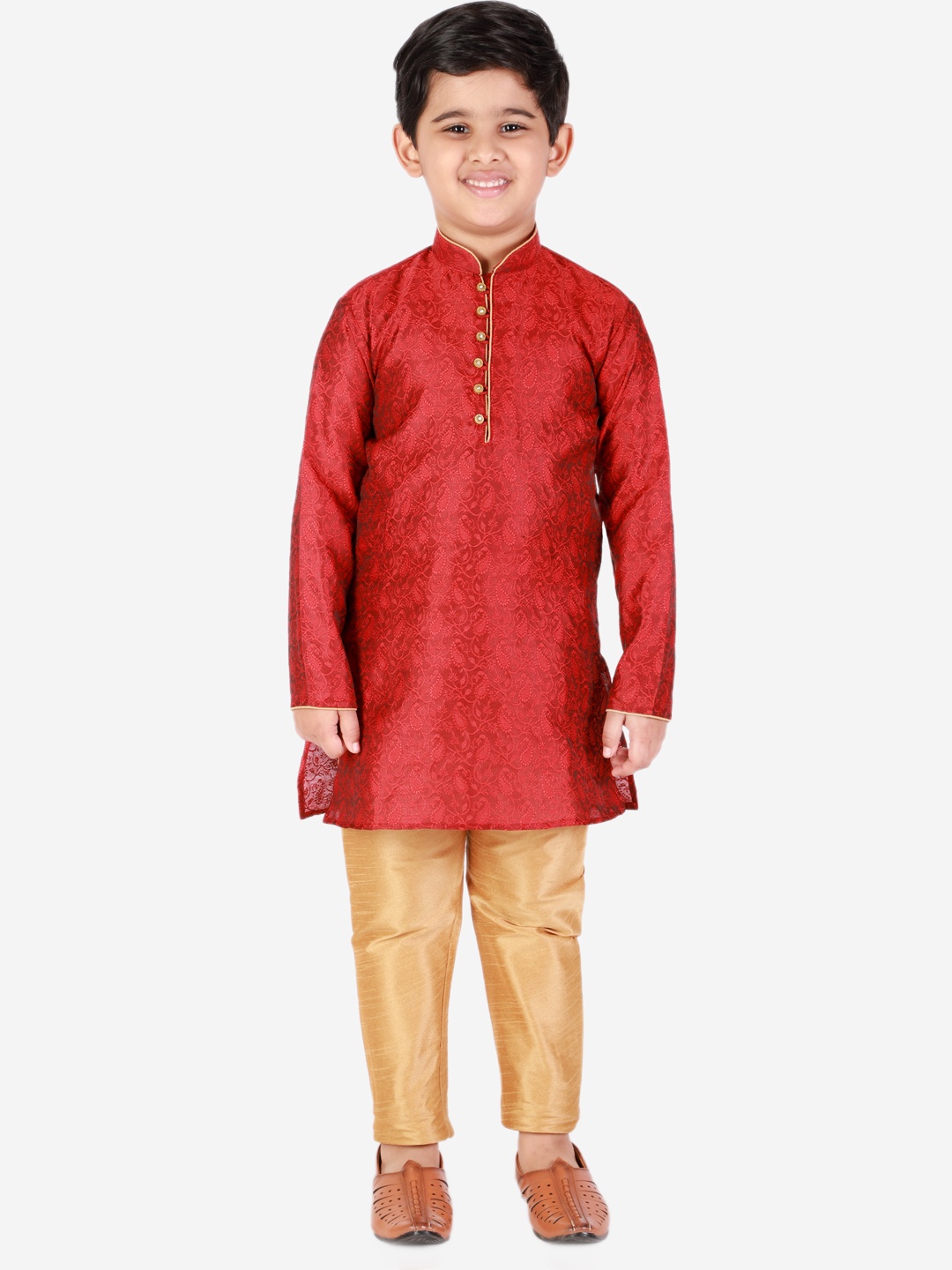 

Pro-Ethic STYLE DEVELOPER Boys Maroon Paisley Kurta with Pyjamas