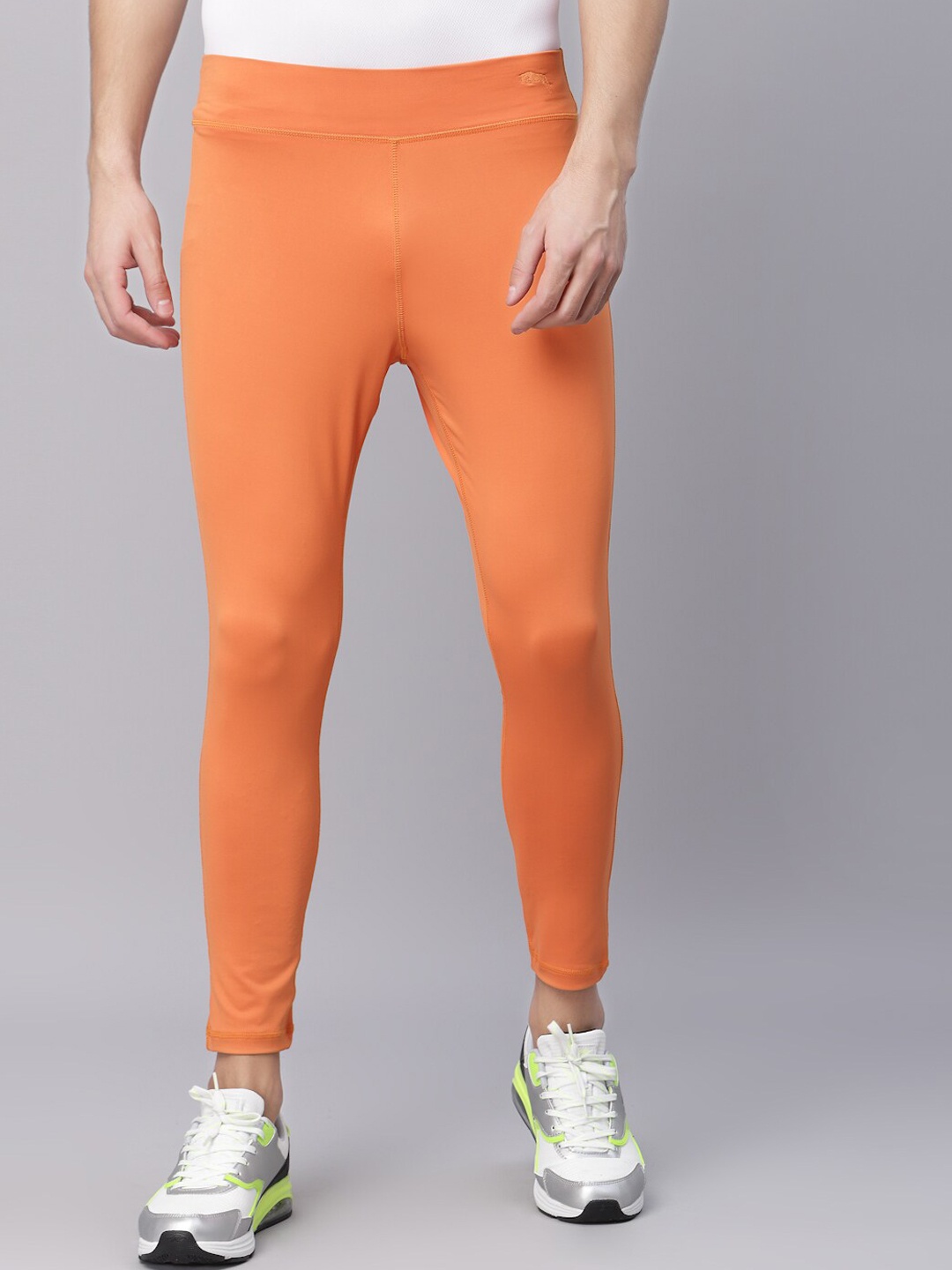 

JUMP USA Men Orange Solid Rapid Dry-Fit Training Tights