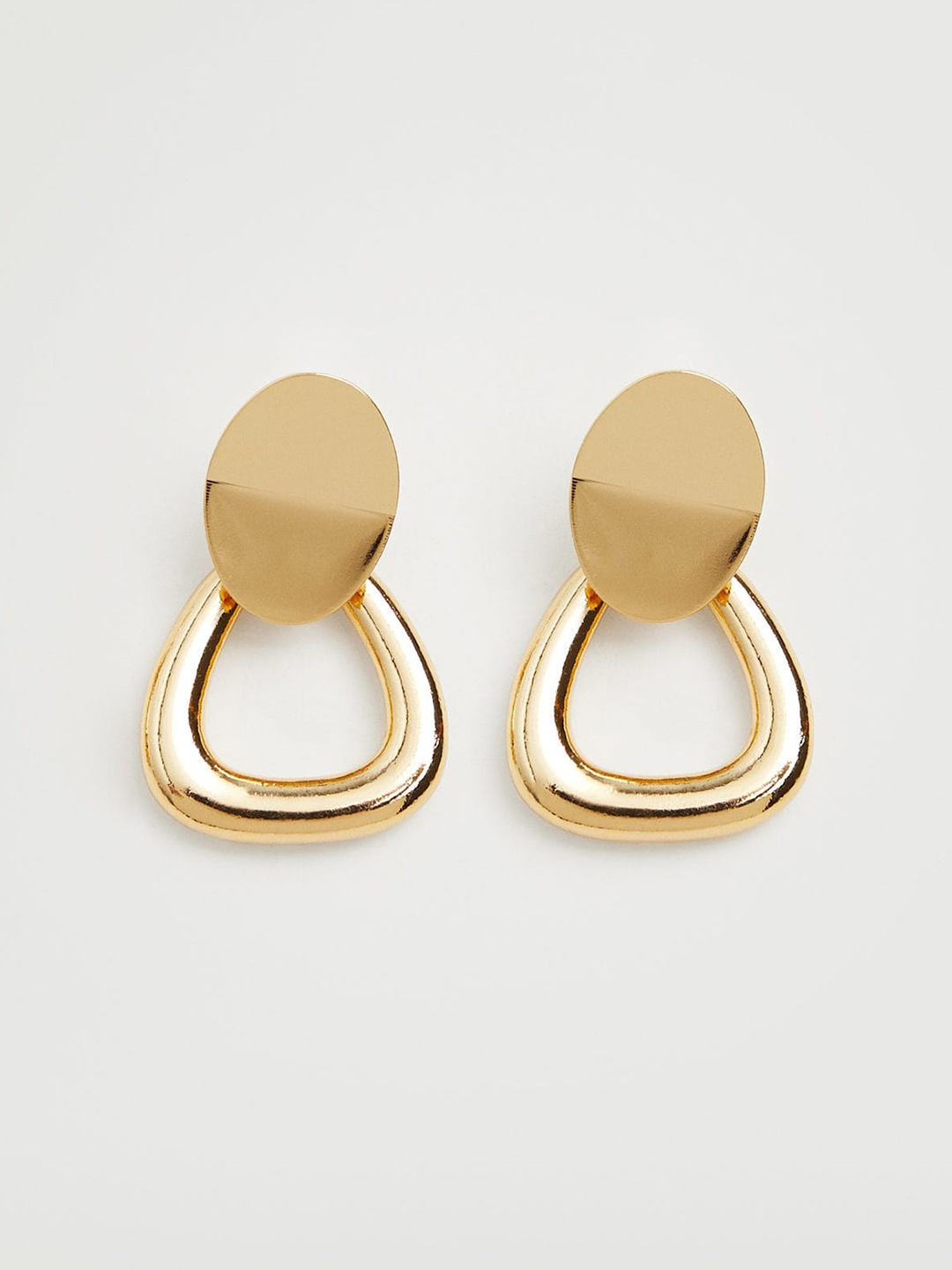 

MANGO Gold-Toned Triangular Drop Earrings