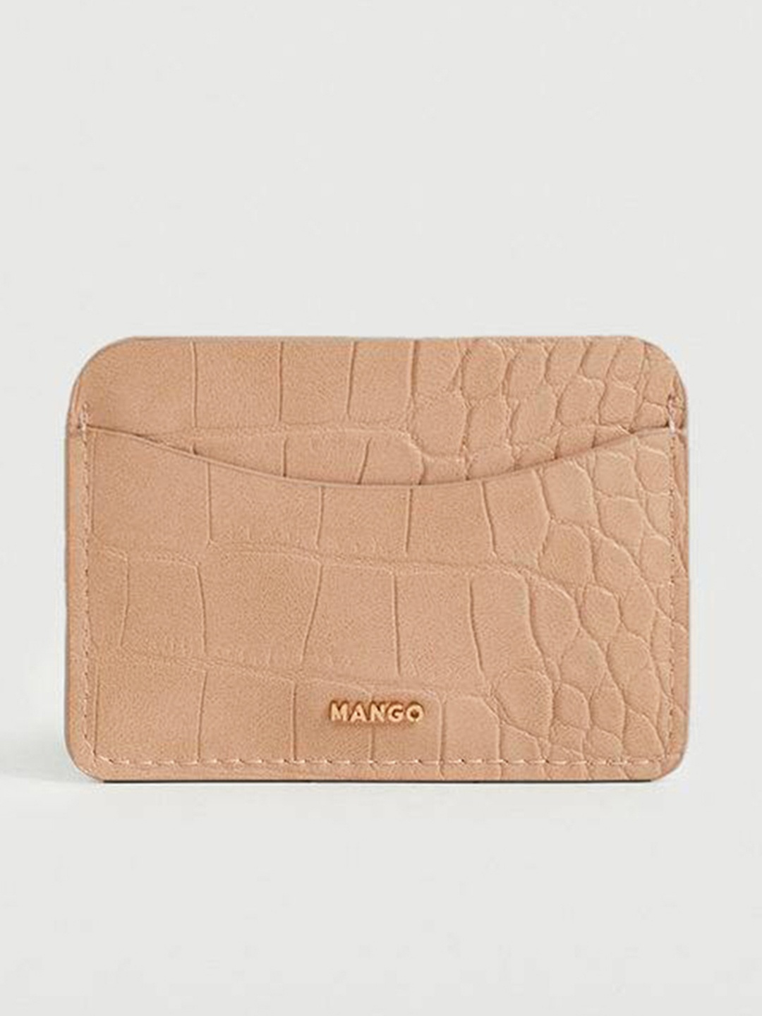 

MANGO Women Beige Croc-Textured Card Holder