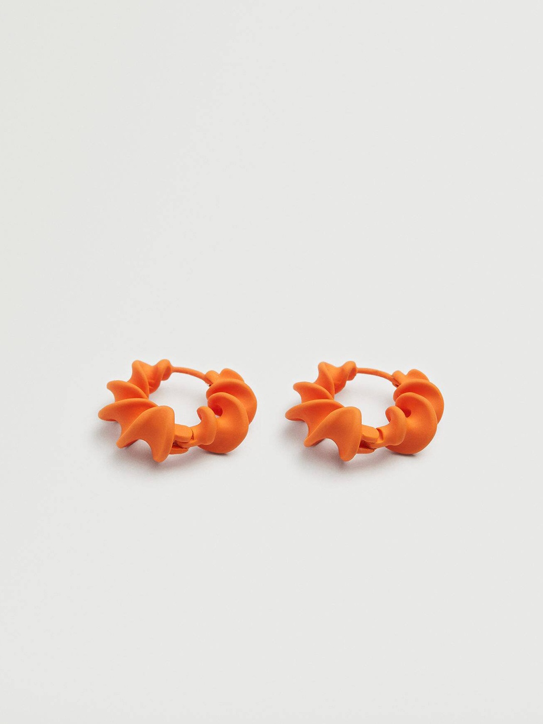 

MANGO Circular Shaped Hoop Earrings, Orange