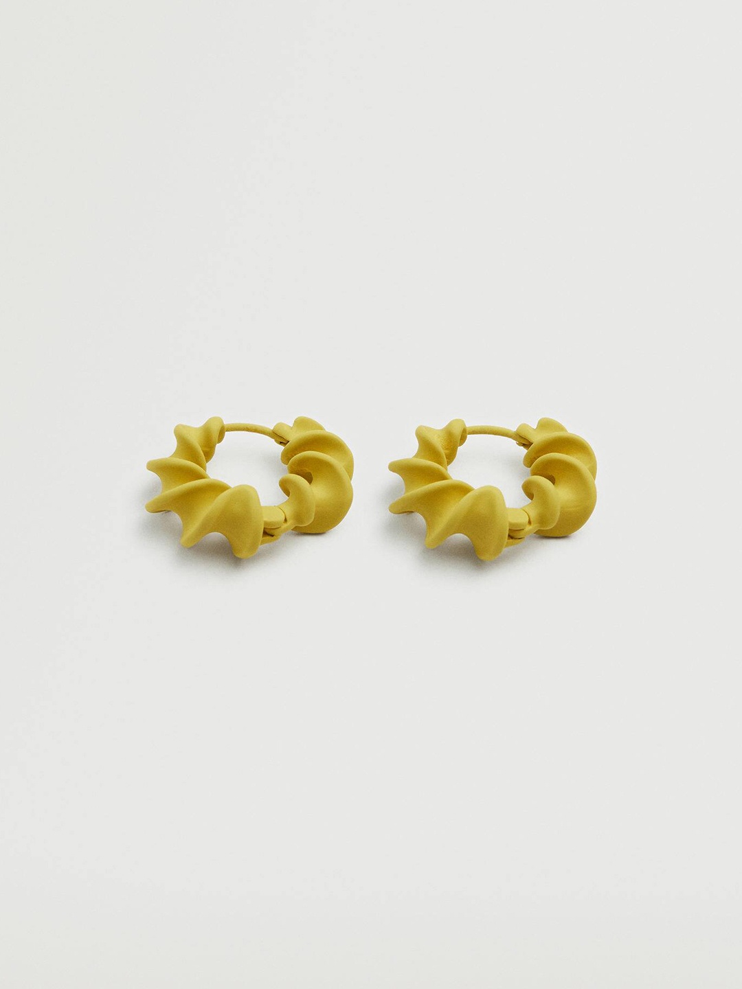 

MANGO Circular Shaped Hoop Earrings, Yellow