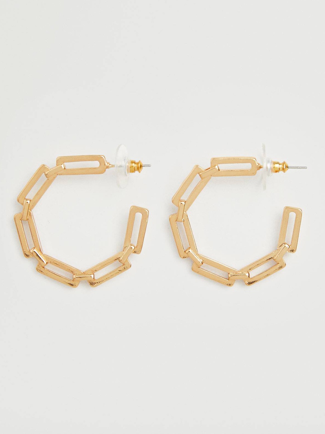 

MANGO Gold-Toned Crescent Shaped Half Hoop Earrings