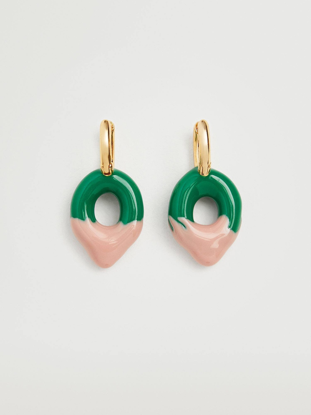 

MANGO Contemporary Drop Earrings, Green