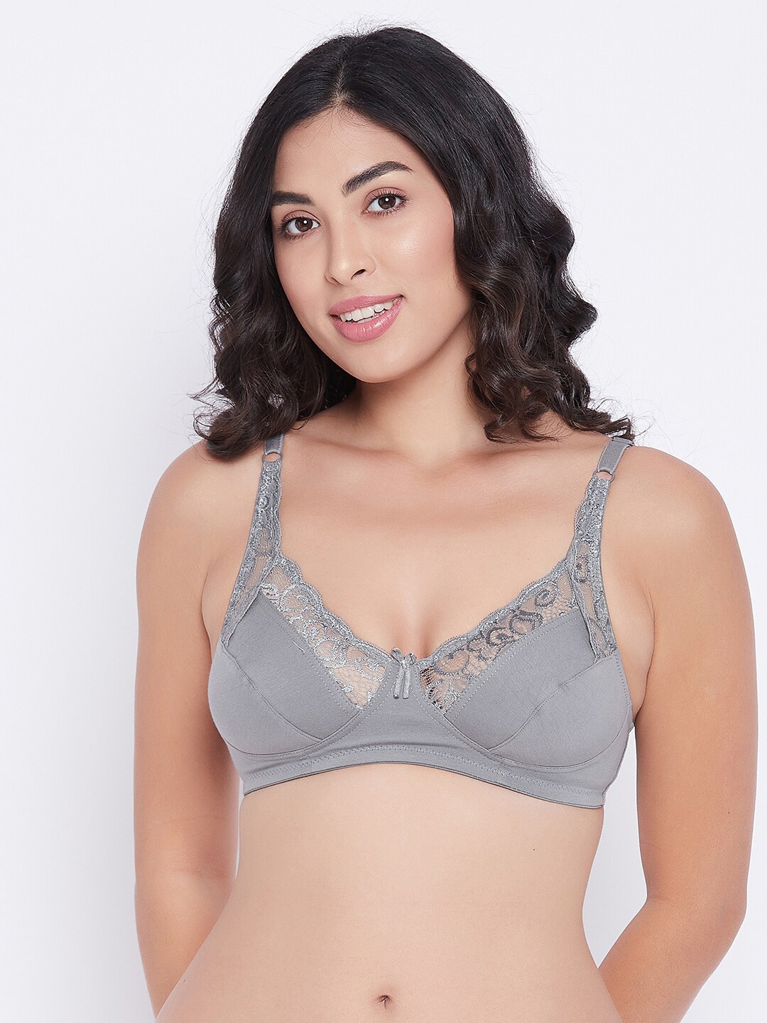 

Clovia Grey Non-Padded Non-Wired Full Cup Cotton Bra