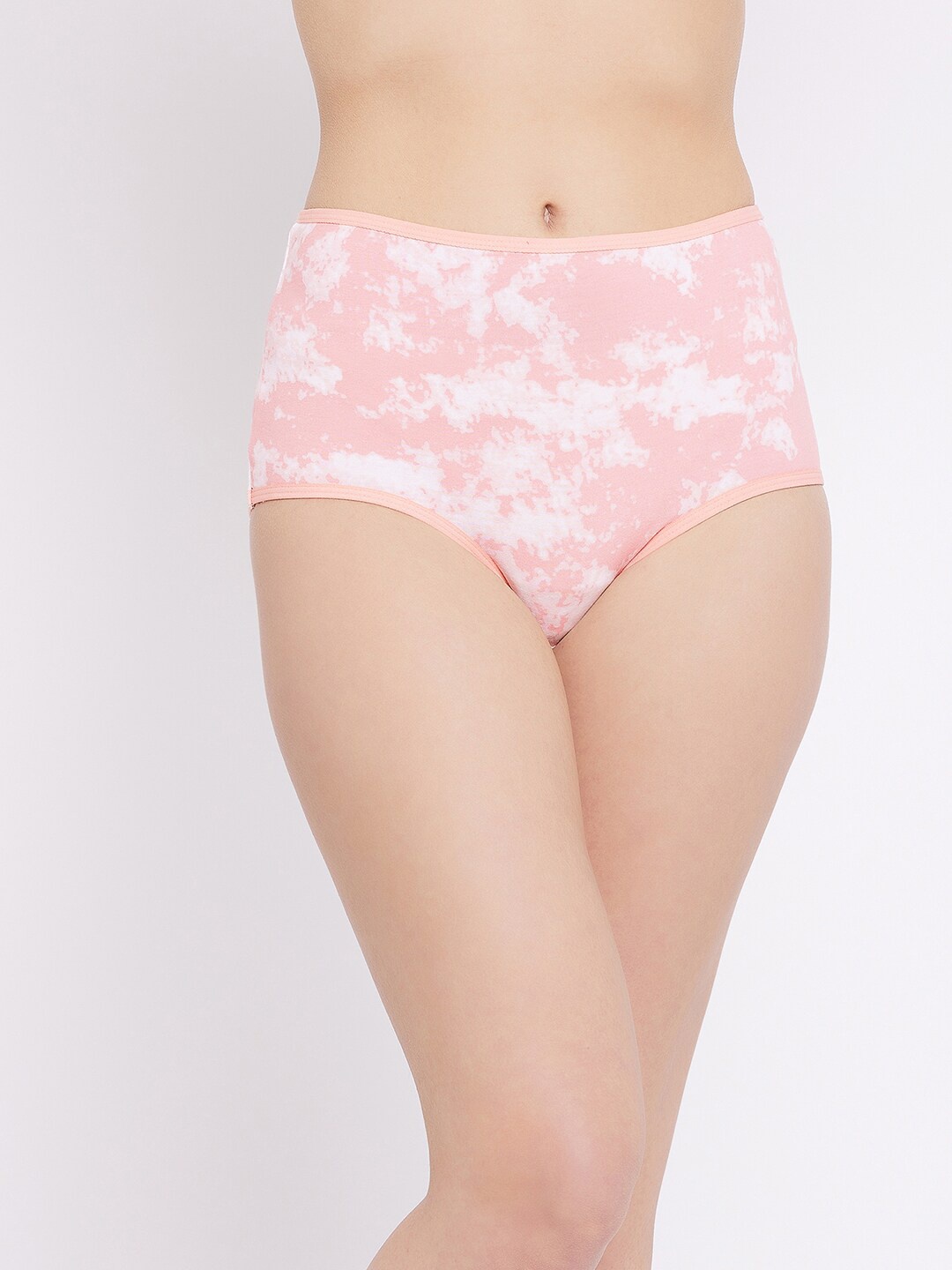 

Clovia Women Pink & White Printed Cotton Hipster Briefs