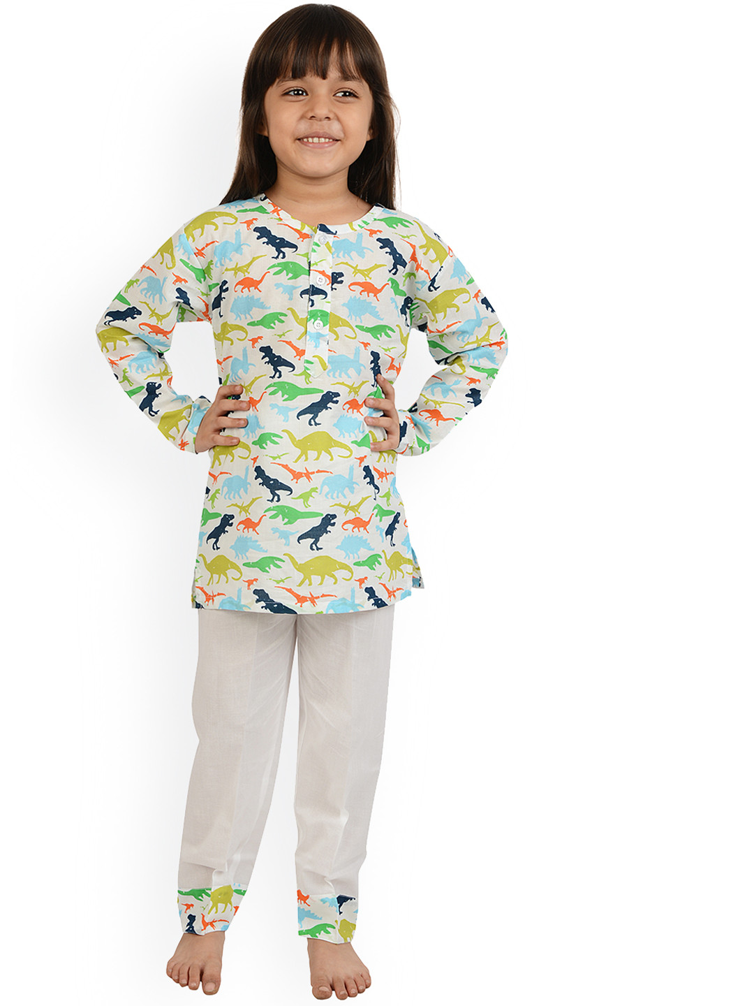 

frangipani Unisex Kids Multicoloured Printed Night suit, Multi