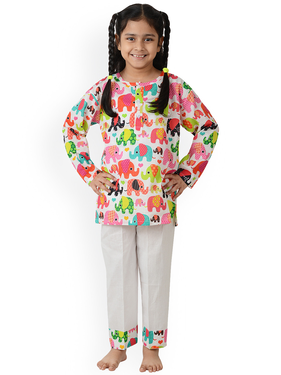 

frangipani Girls Multicoloured Printed Night suit, Multi