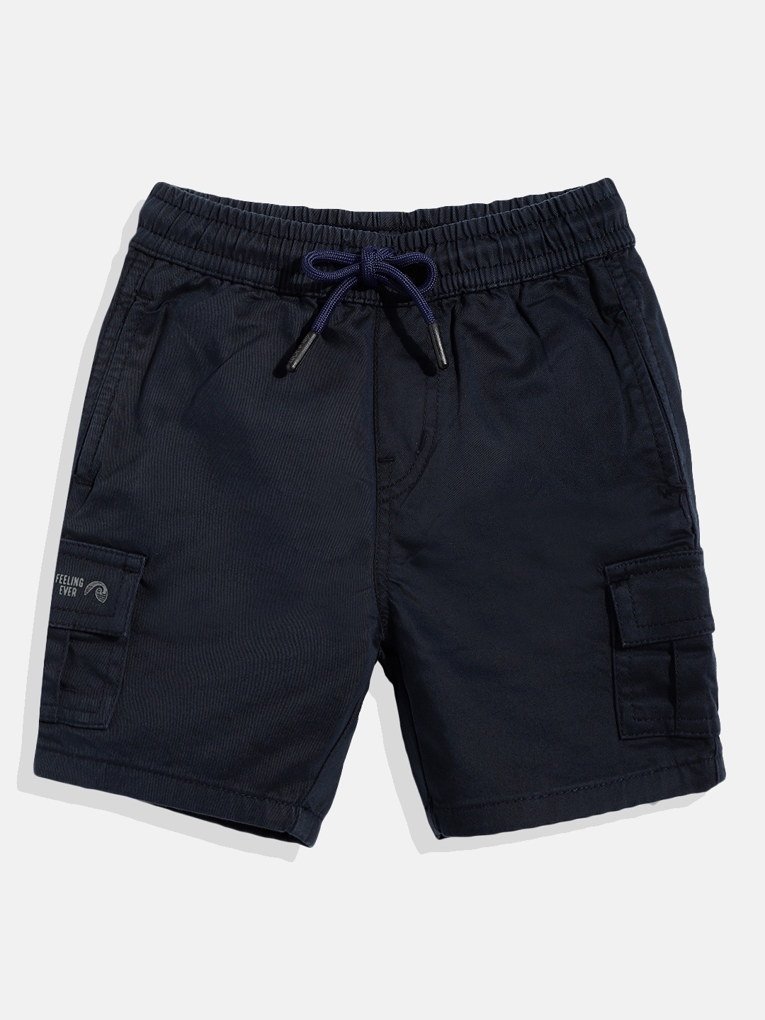

Gini and Jony Boys Navy Blue Solid Cargo Shorts