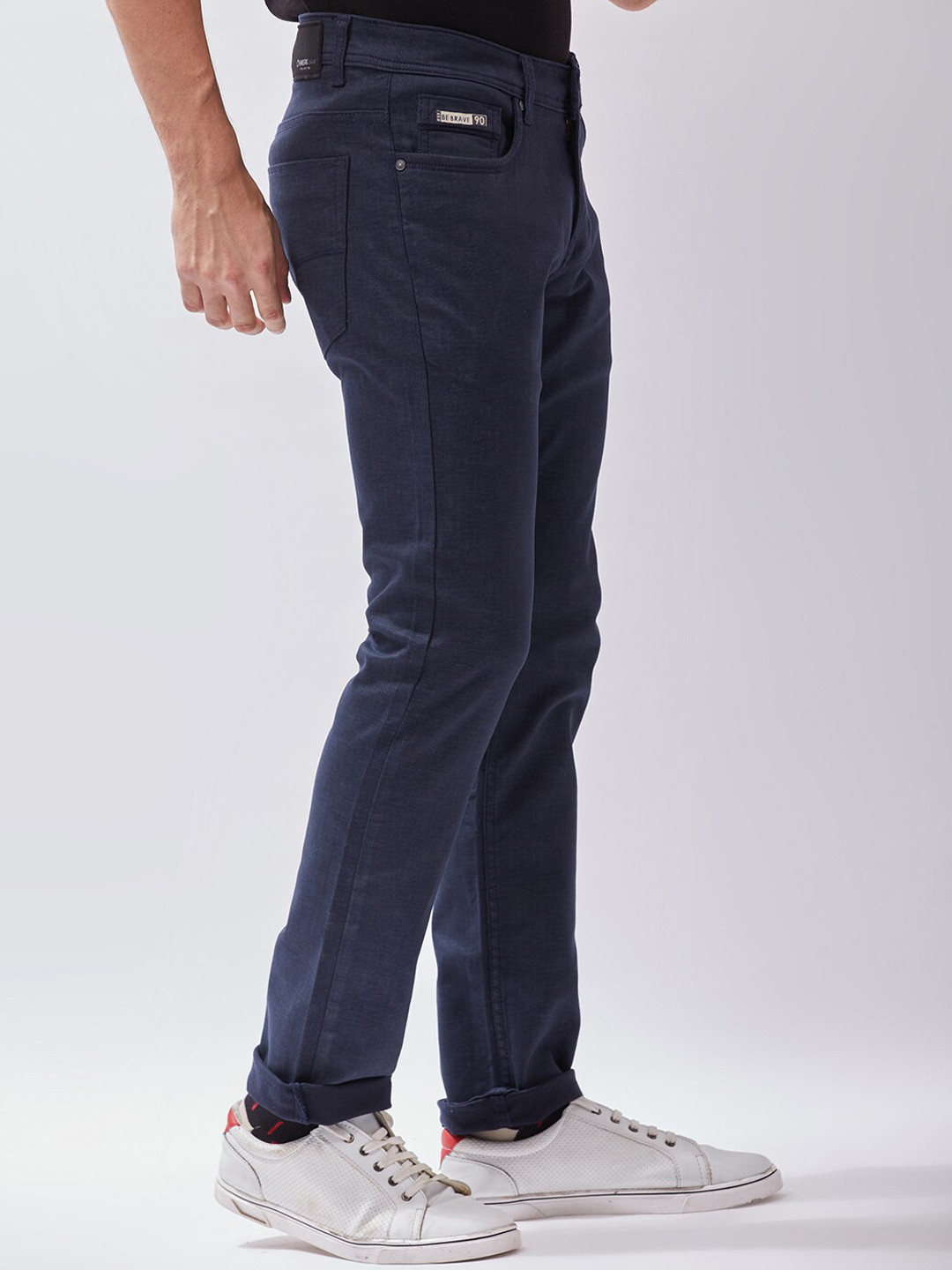

Oxemberg Men Navy Blue Lean Slim Fit Jeans