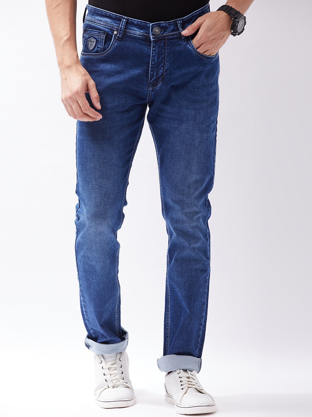 

Oxemberg Men Blue Lean Slim Fit Light Fade Jeans