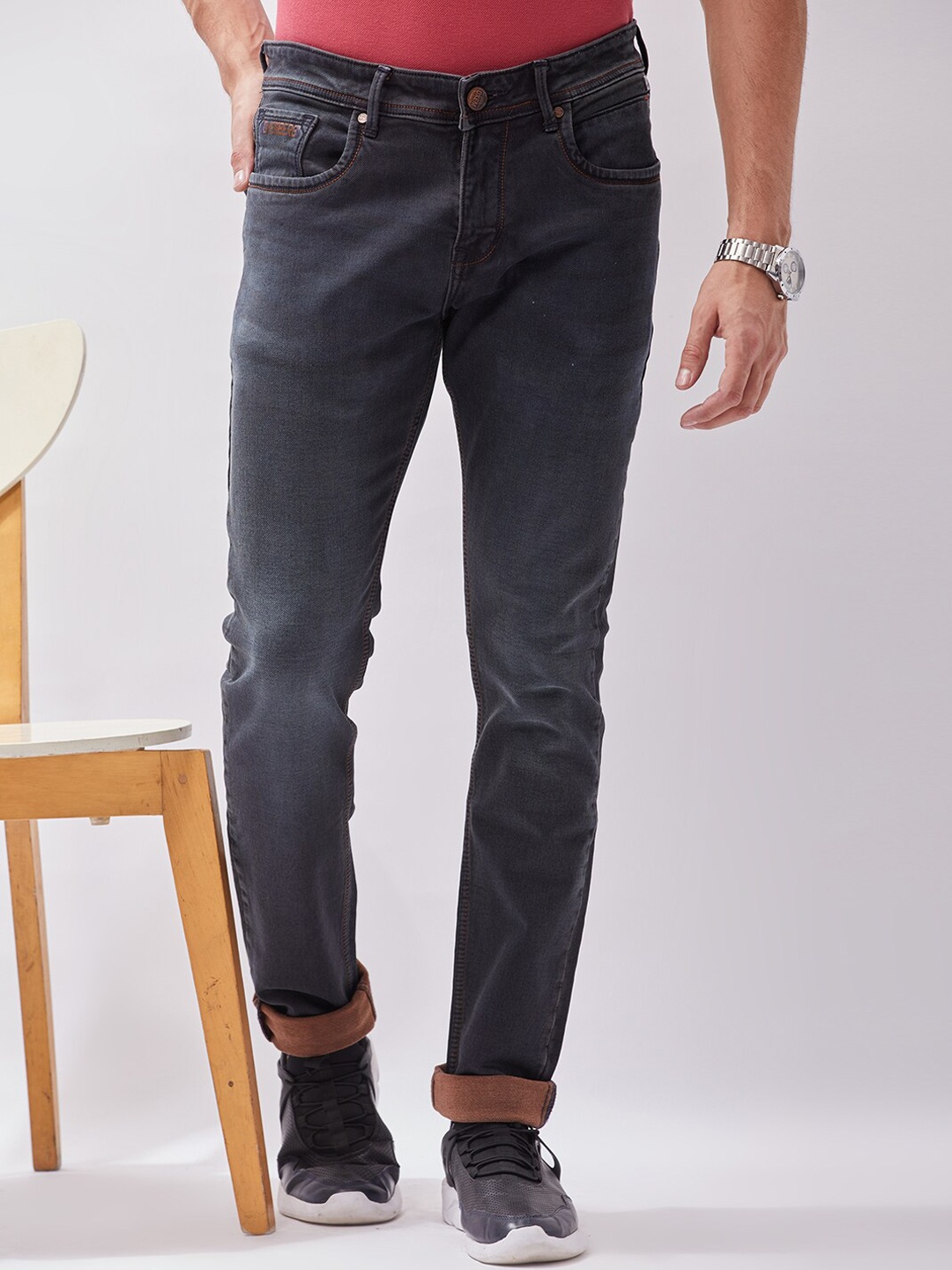 

Oxemberg Men Navy Blue Lean Slim Fit Jeans