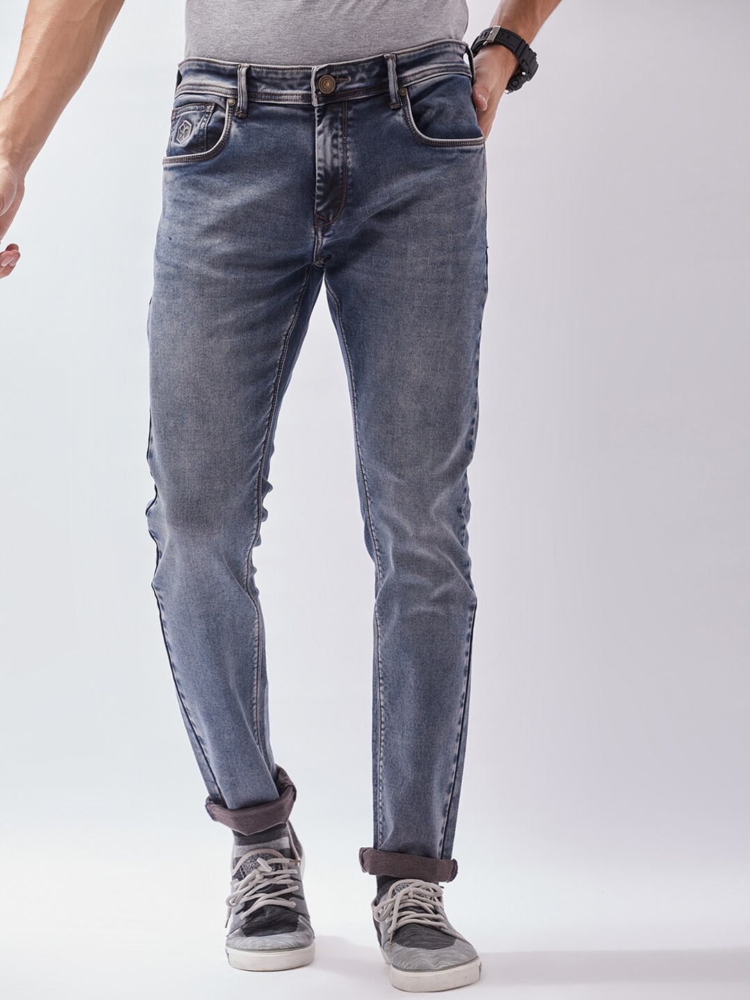 

Oxemberg Men Blue Lean Slim Fit Light Fade Jeans