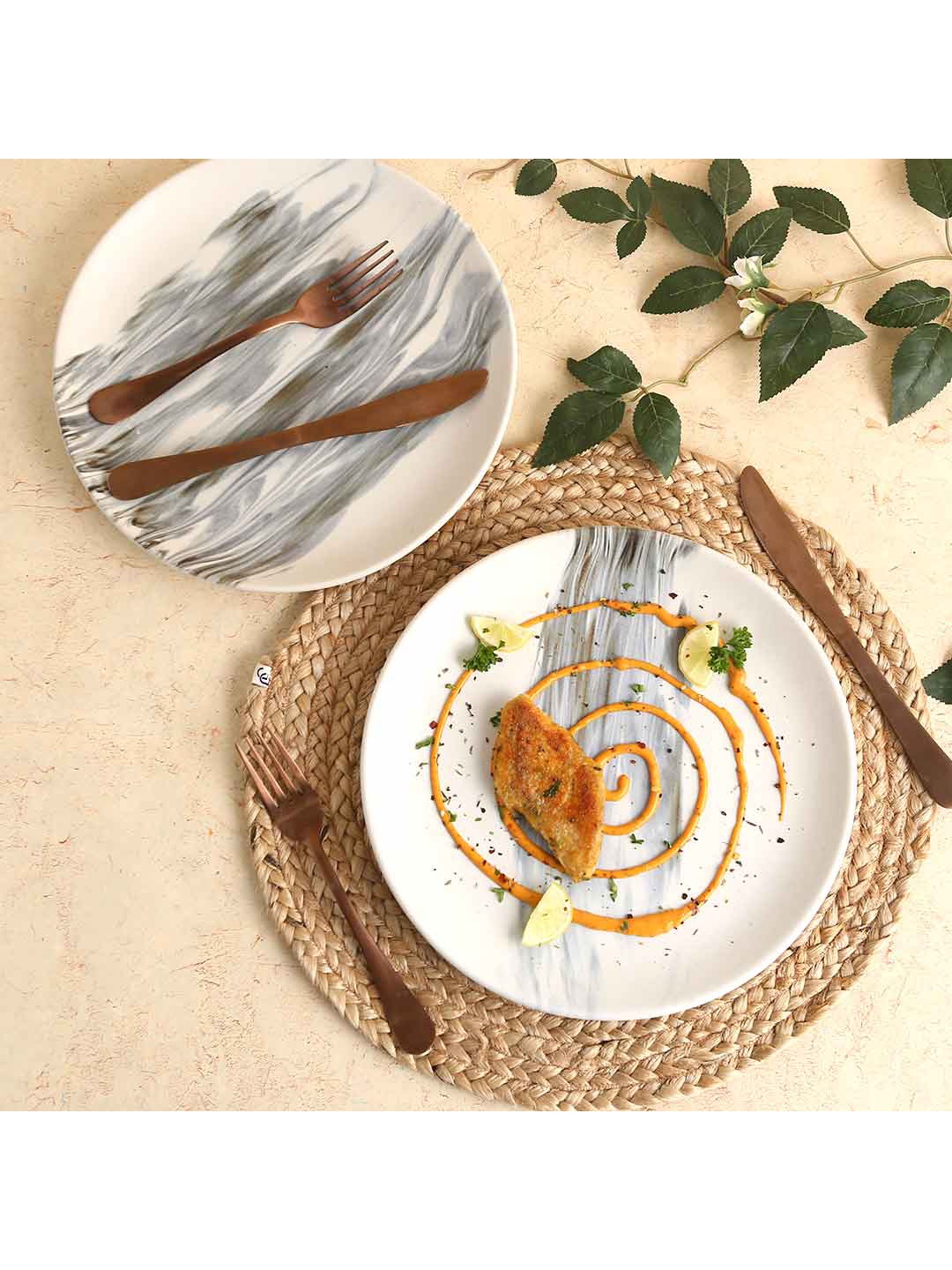 

Wonderchef Teramo White & Grey 2 Pieces Glazed Stoneware Dinner Plates