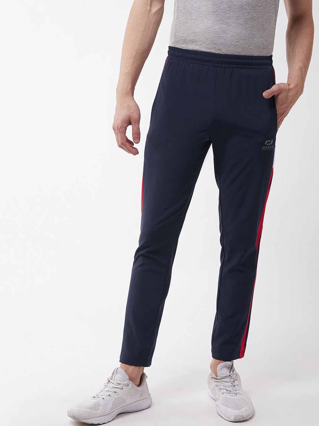 

Masch Sports Men Navy Blue Solid Dry Fit Track Pants