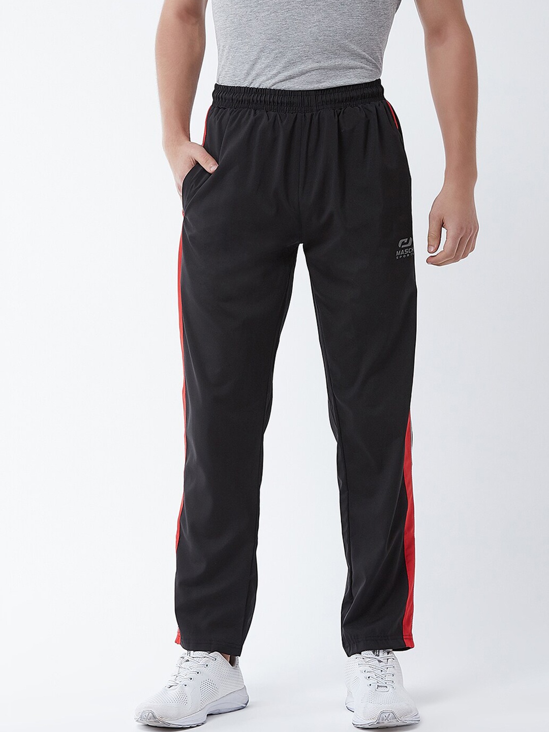

Masch Sports Men Black & Red Striped Dry Fit Track Pant