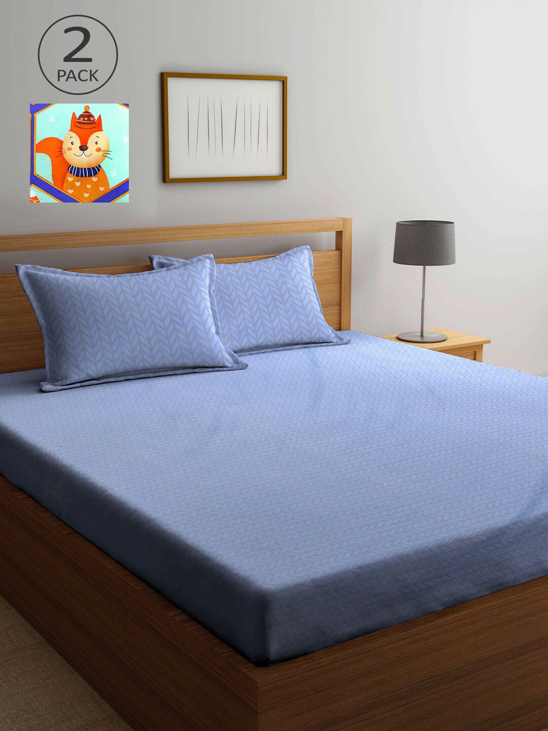 

KLOTTHE Multicoloured Geometric 210 TC 2 King Bedsheet with 4 Pillow Covers, Multi