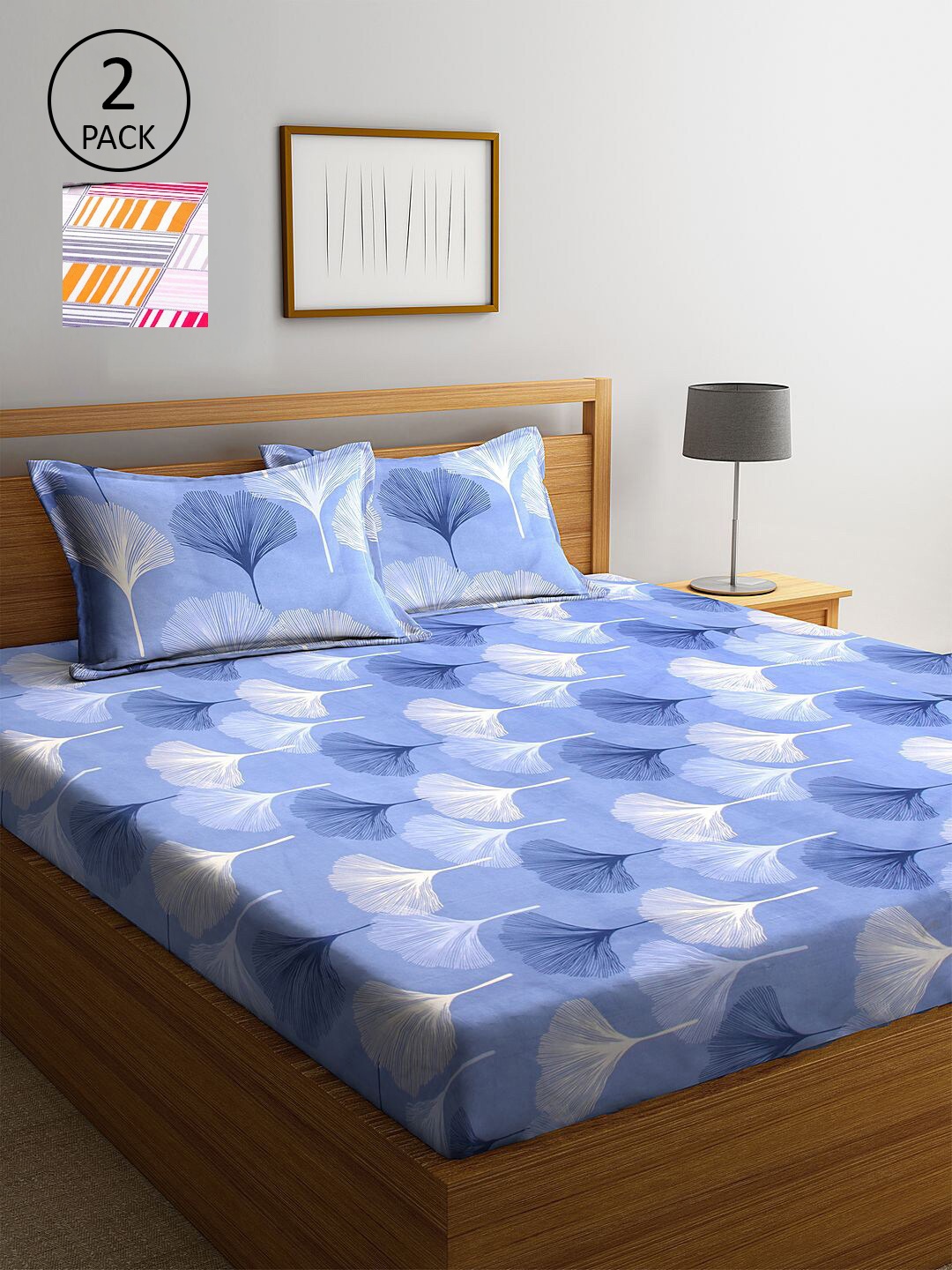 

KLOTTHE Multicoloured Floral 210 TC 2 King Bedsheet with 4 Pillow Covers, Multi